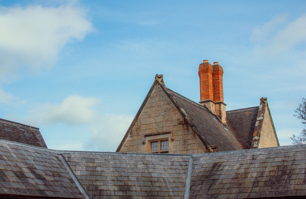 Residential roof in need of cleaning